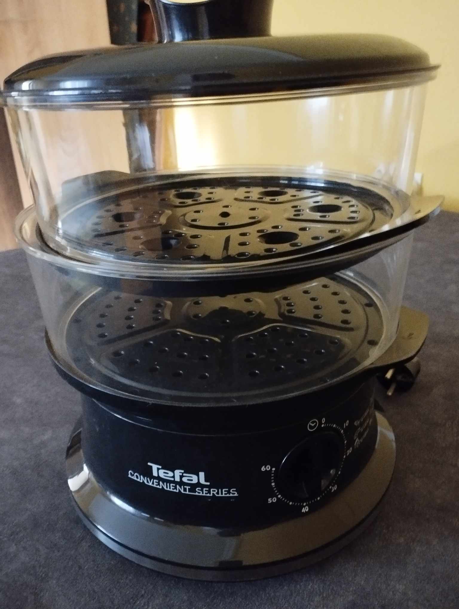 TEFAL VC140131 Ételpároló, 980W, 6 liter, fekete